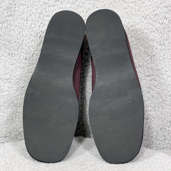 LL Bean Womens Size 6.5 Slip On Loafers Shoes Maroon Burgundy Comfort 05940 - Picture 7 of 9